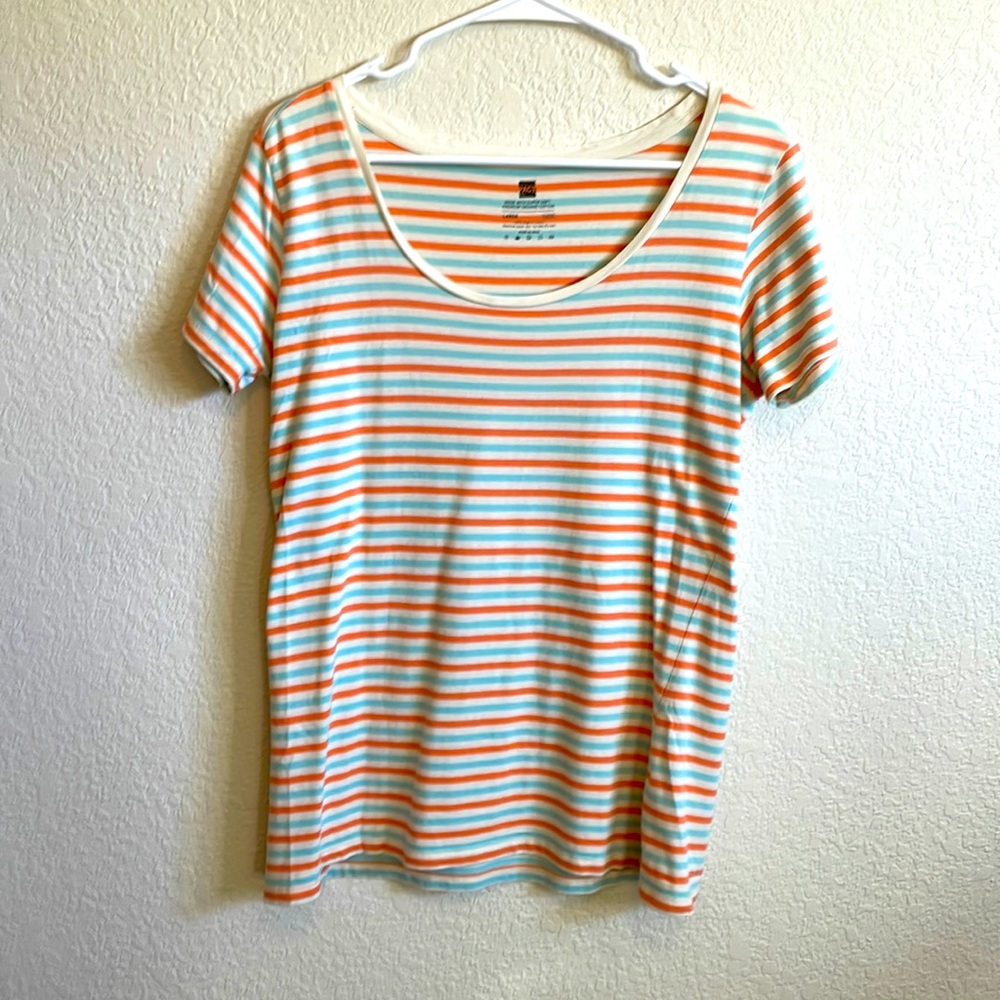 Pact Organic Striped Tee, Large